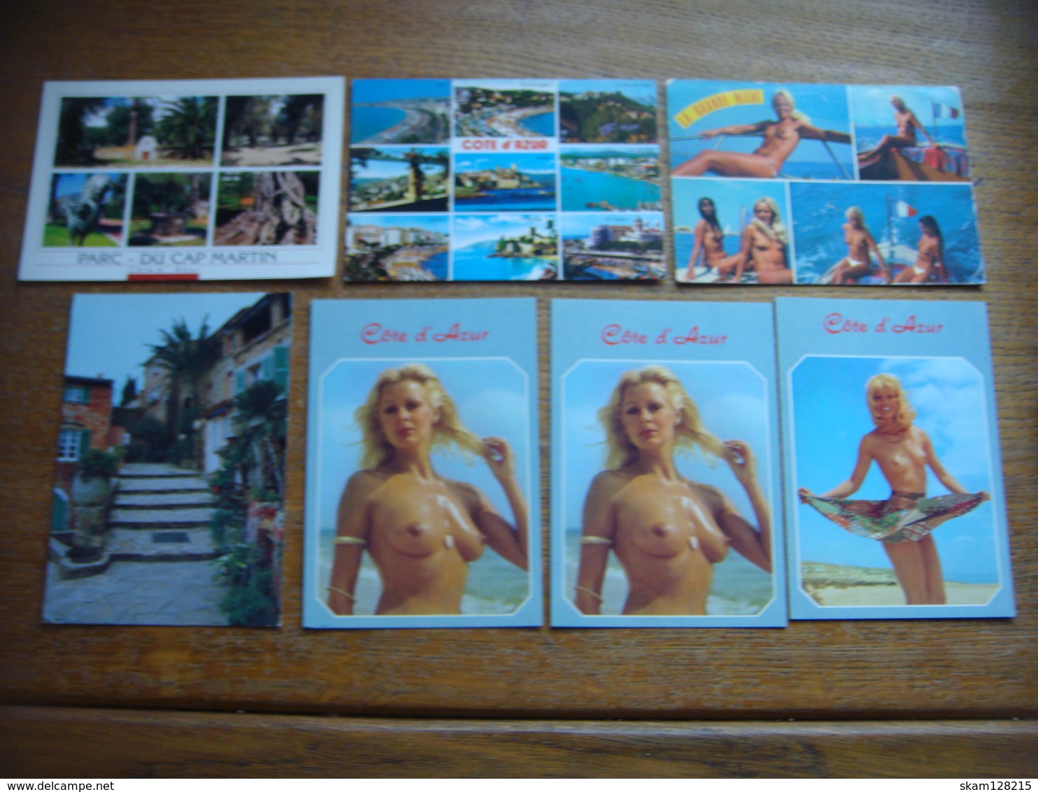 France - 17 Cartes De La COTE D'AZUR ( Cap Martin - Cannes - Juan Les Pins - St Raphael - Femme Fille Seins Nus..... - Autres & Non Classés