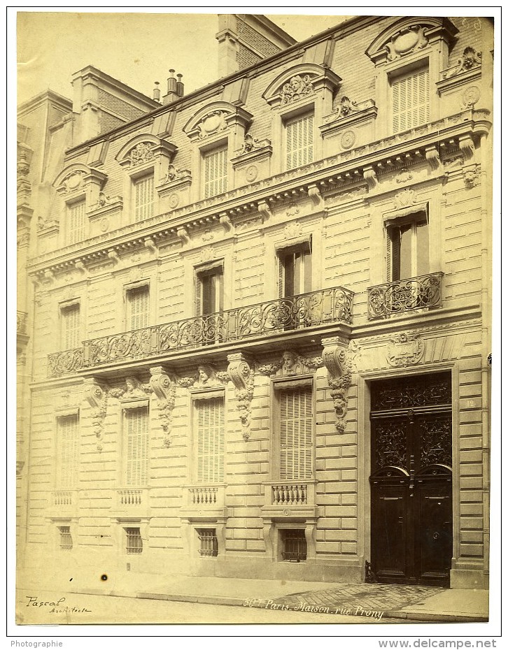 France Paris Maison Rue De Prony Ancienne Photo 1890 - Old (before 1900)