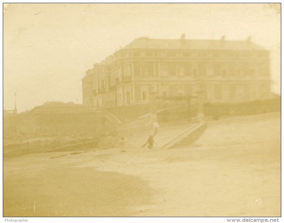 France Biarritz Palais De L'Impératrice Eugenie Ancienne Stereo Photo Amateur 1900 - Stereoscopio
