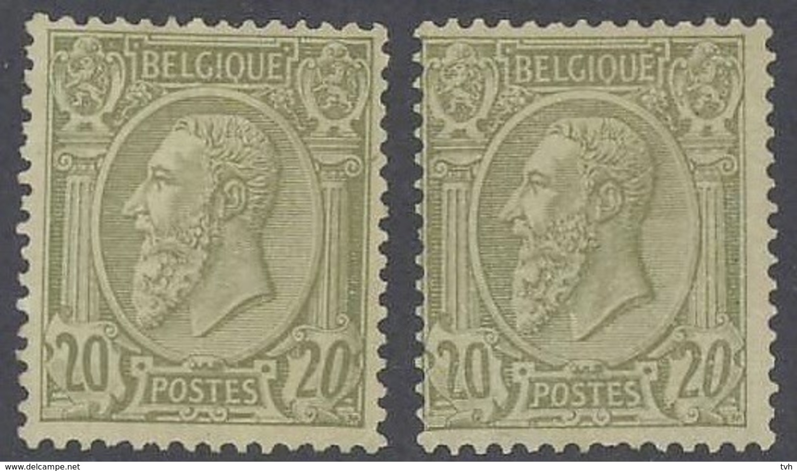 Nr. 47* (2) 1ste Zegel Is Mooi Gecentreerd +150 % - 1884-1891 Leopold II