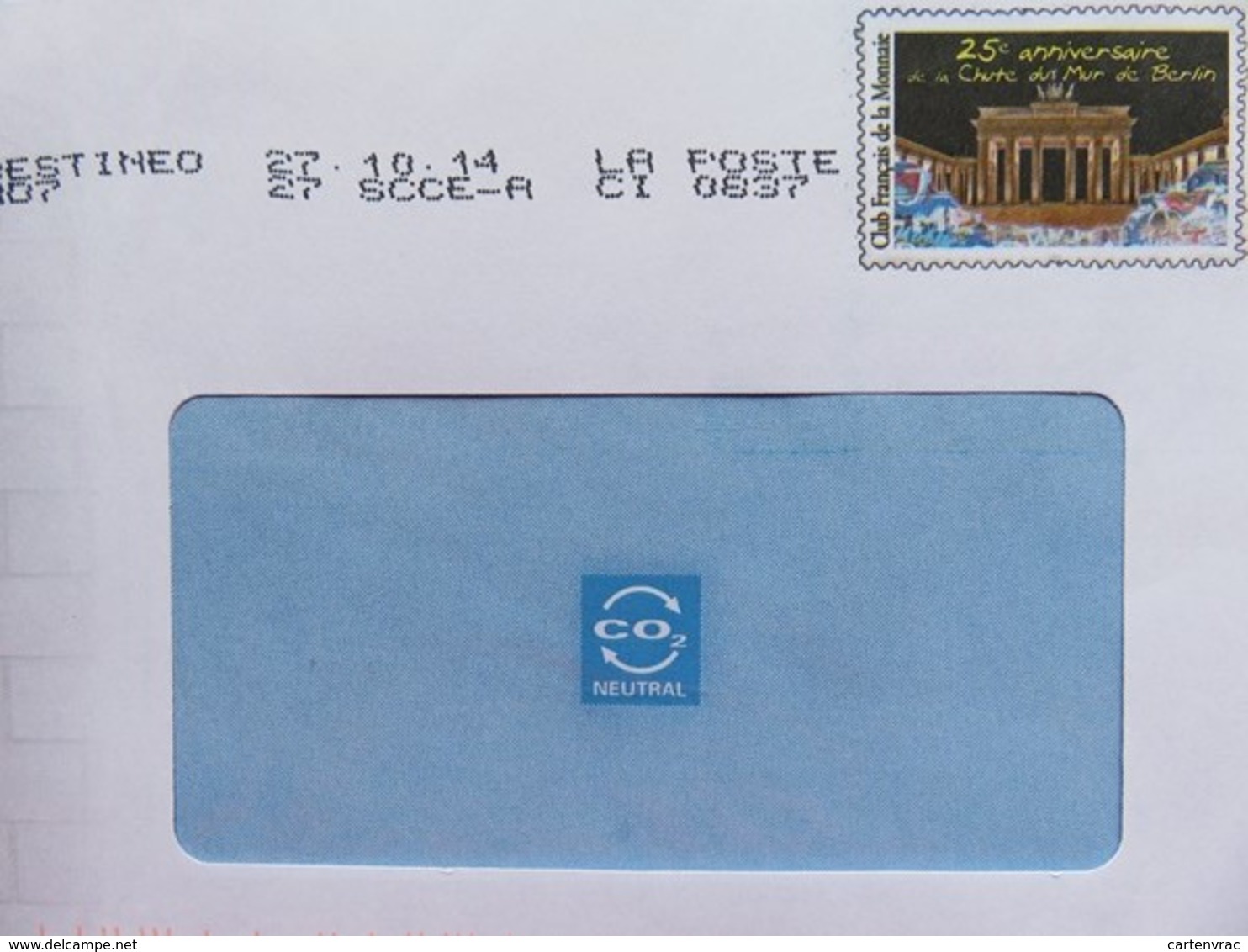 Enveloppe - Destinéo - Club Français De La Monnaie - 25ème Anniversaire Chute Du Mur De Berlin - Pièce 2 € - Prêts-à-poster: TSC Et Repiquages Semi-officiels