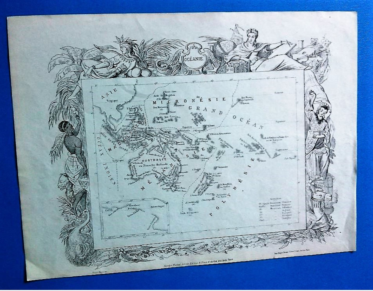 Europe Et Océanie, Carte Géographique Ancienne Recto/verso Par Georges Hurtrel. - Carte Geographique
