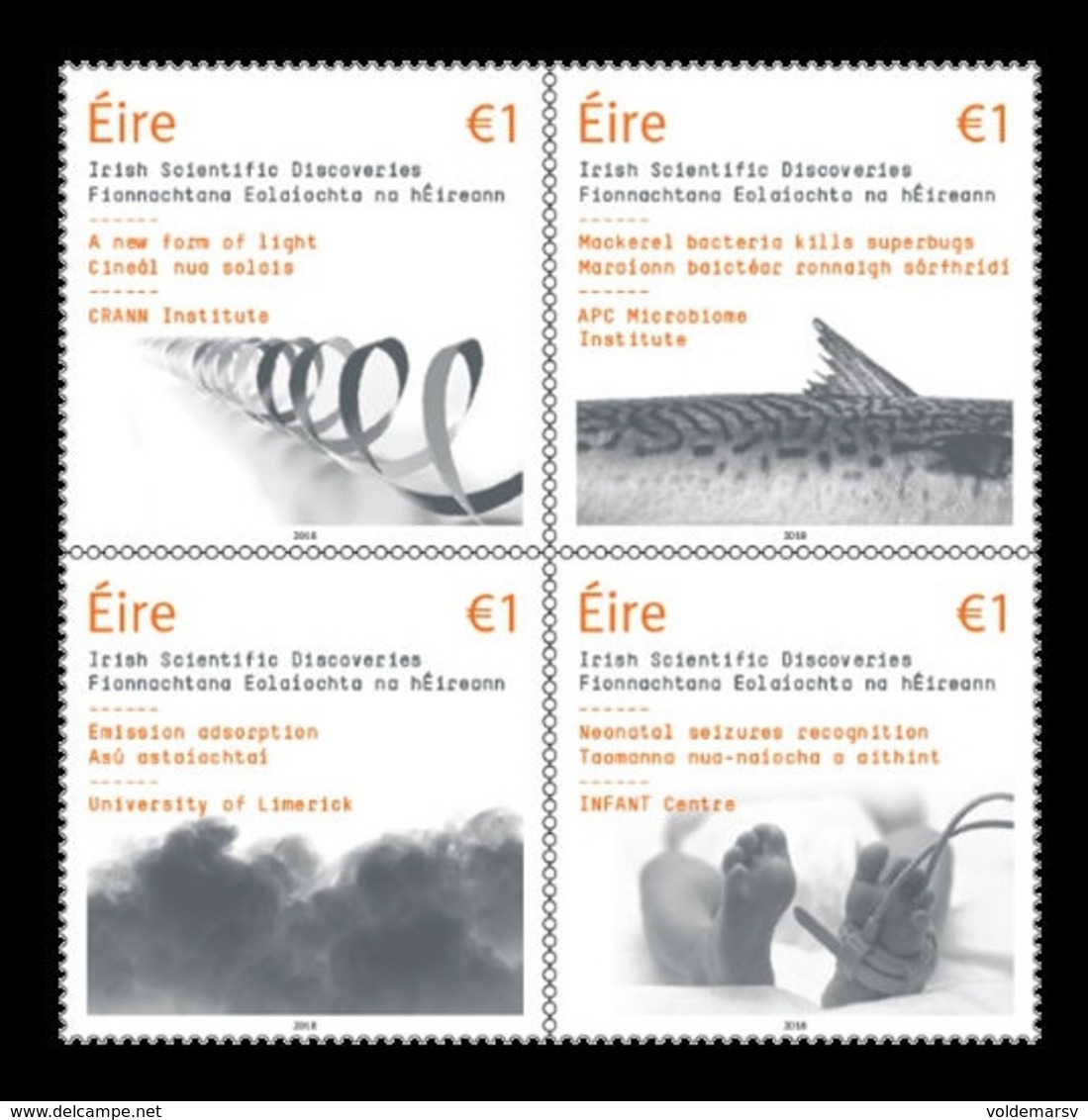 Ireland 2018 Mih. 2274/77 Irish Scientific Discoveries. Physics. Medicine. Fauna. Fish. Mackerel MNH ** - Unused Stamps