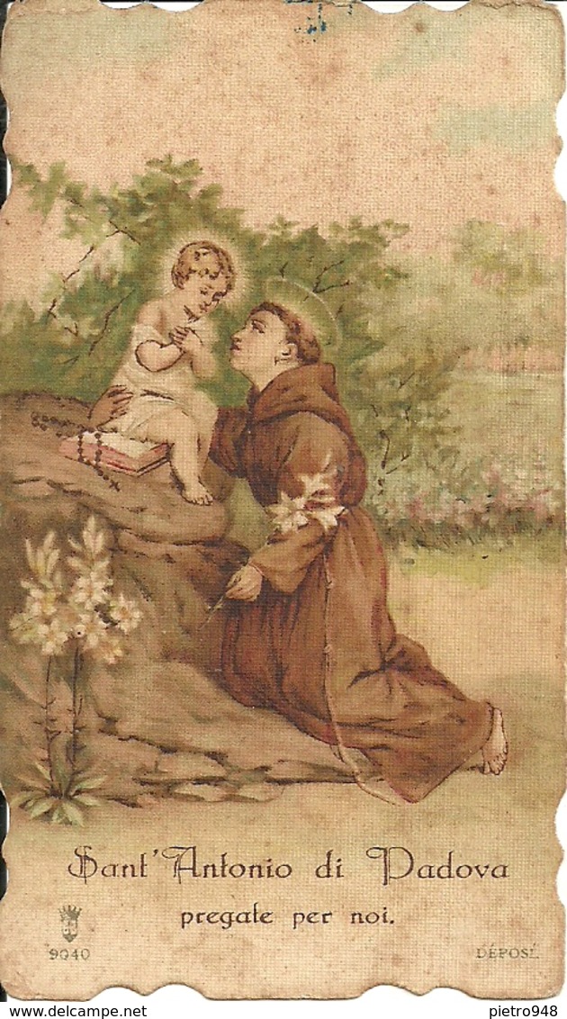 Santino Di "Sant'Antonio Di Padova Con Gesù Bambino" Anno 1901 - Devotion Images