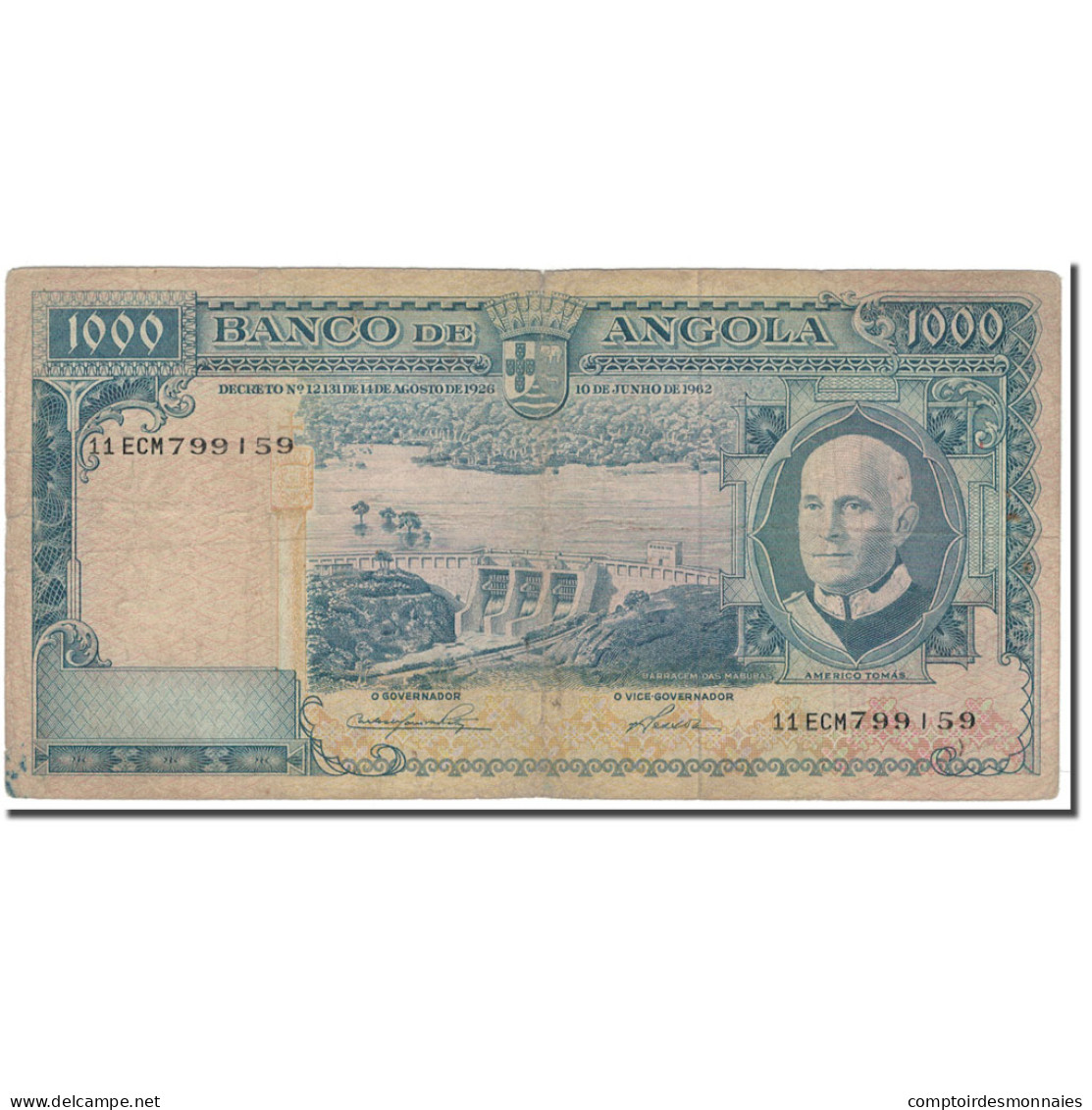 Billet, Angola, 1000 Escudos, 1970-06-10, KM:98, TB - Angola