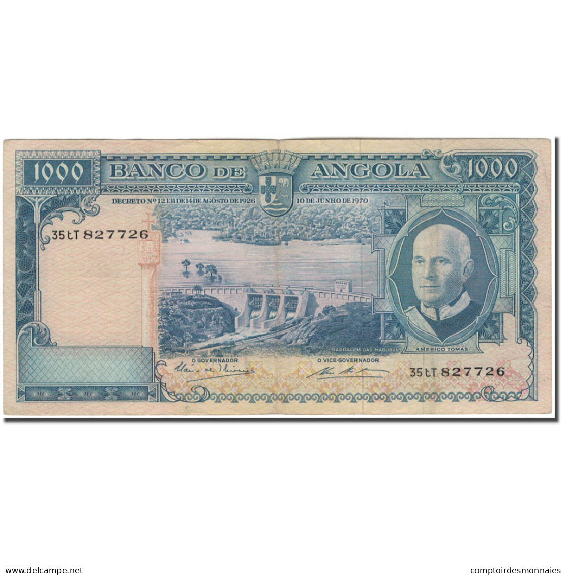 Billet, Angola, 1000 Escudos, 1970-06-10, KM:98, TB+ - Angola