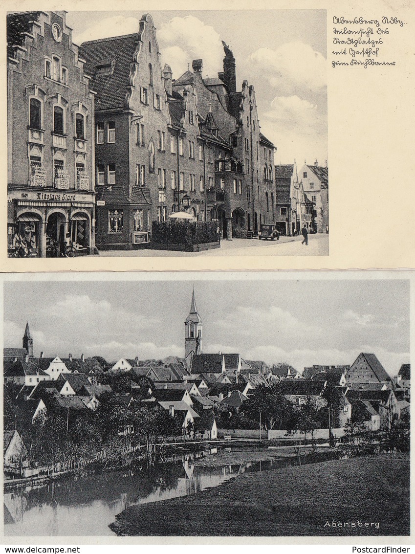 Abensberg Germany Bicycle At Nikolaus Store RPC River 2x Old Postcard S - Churches & Convents