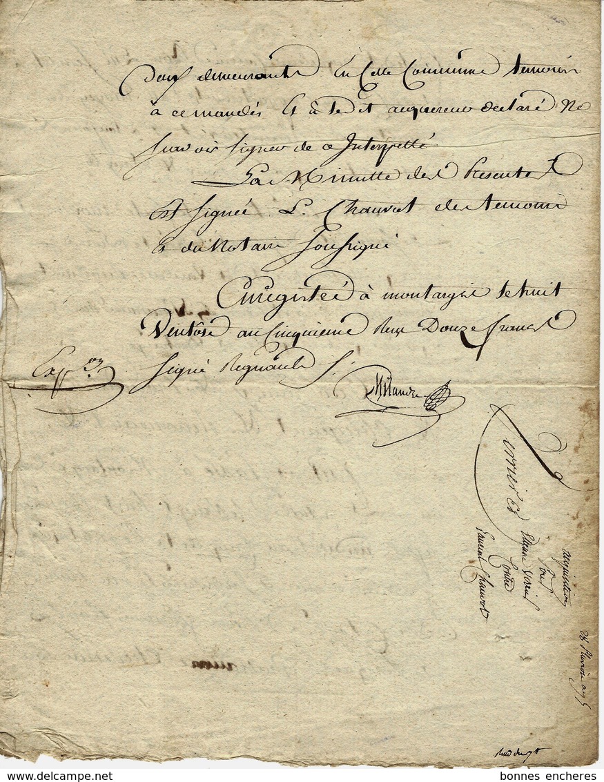 1793 ACTE Notarié ACQUISITION DE TERRES à  MONTARGIS (LOIRET) AVEC CACHETS B.E.VOIR SCANS - Documentos Históricos