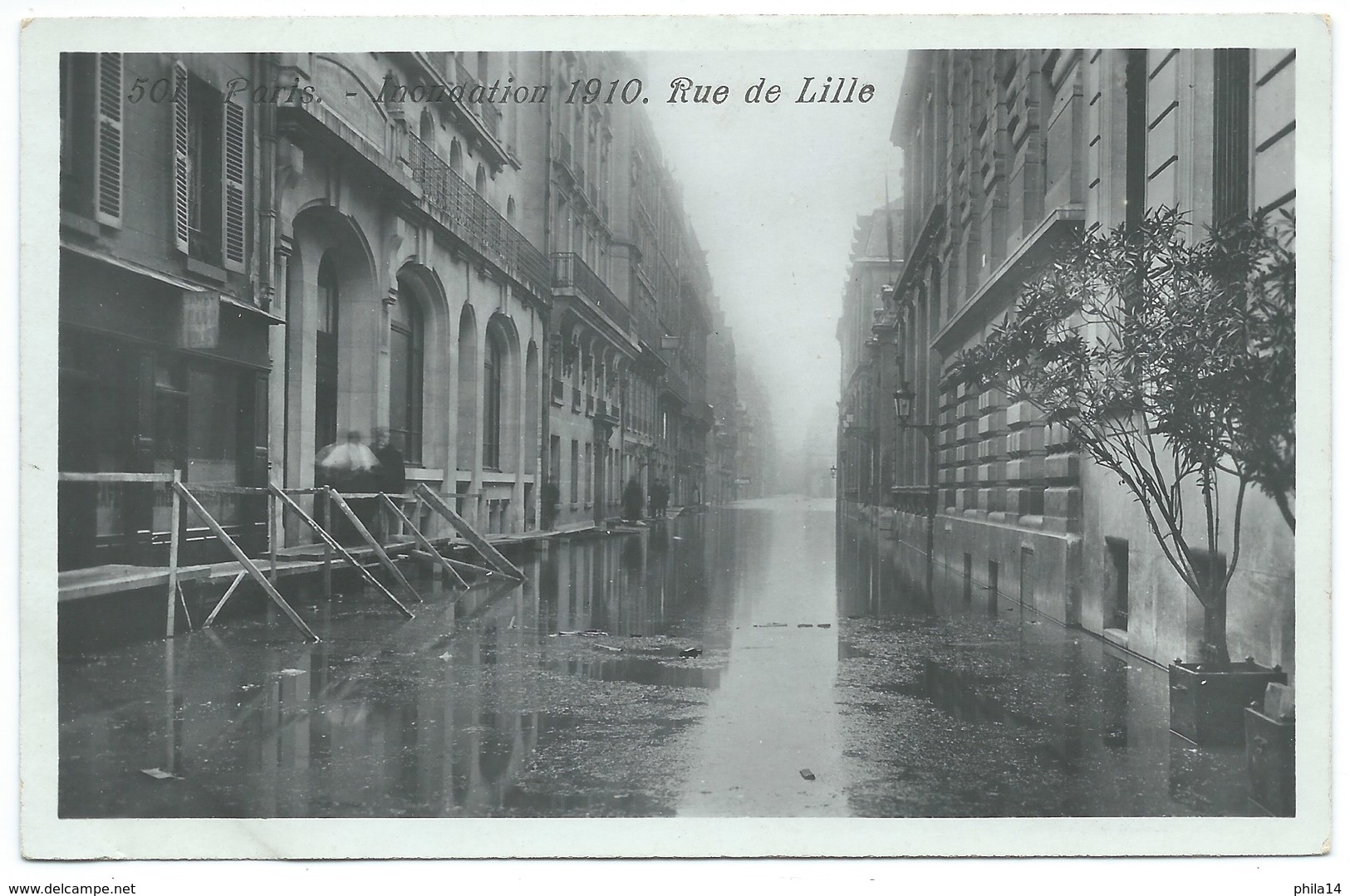 CPA INONDATIONS PARIS 1910 / RUE DE LILLE - Inondations