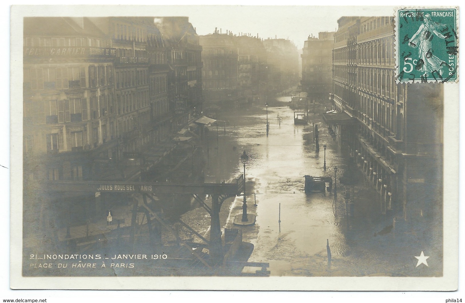 CPA INONDATIONS PARIS 1910 / PLACE DU HAVRE A PARIS - Inondations