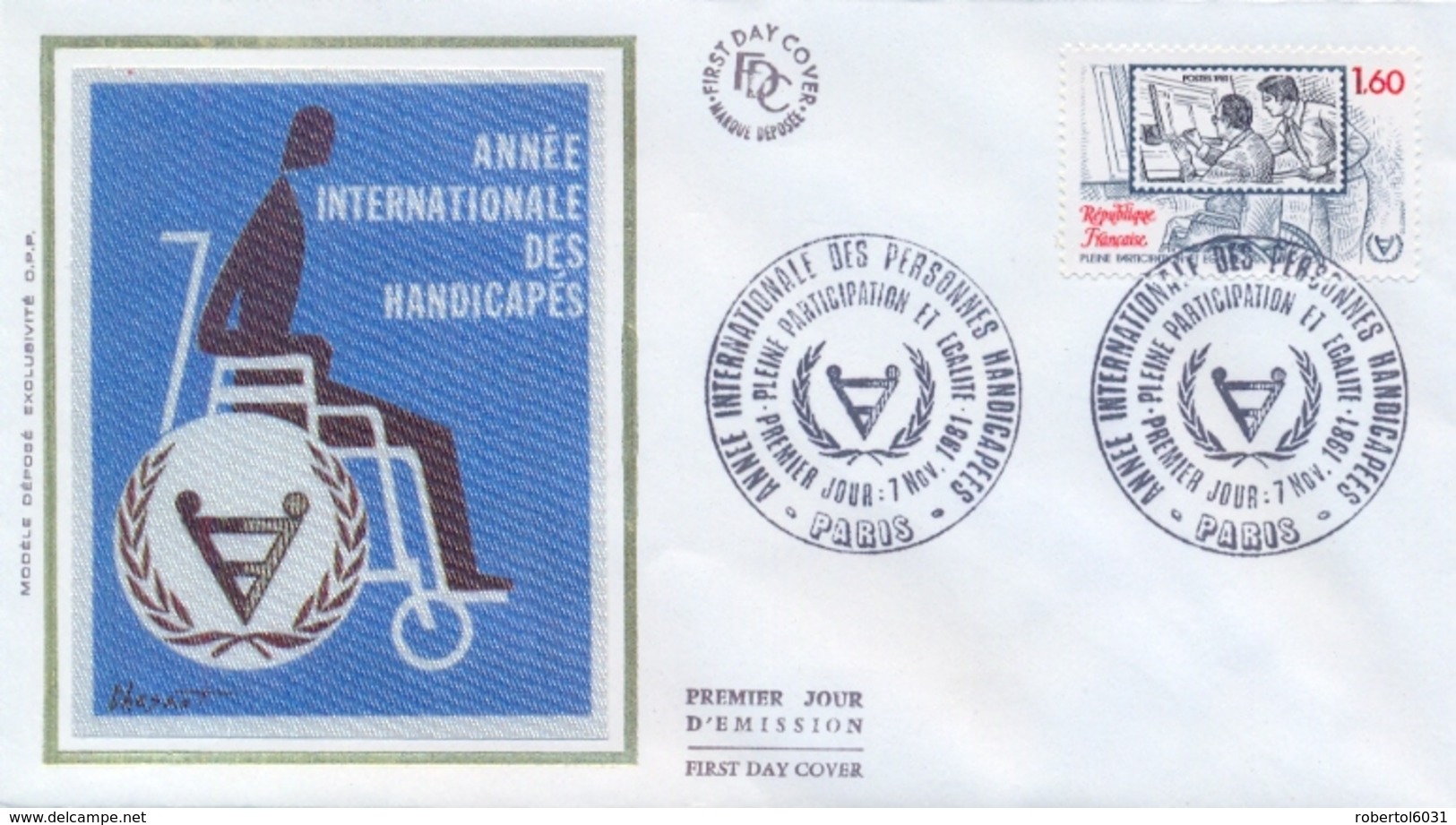 France 1981 FDC International Year Of The Disabled Handicapes - Handicap