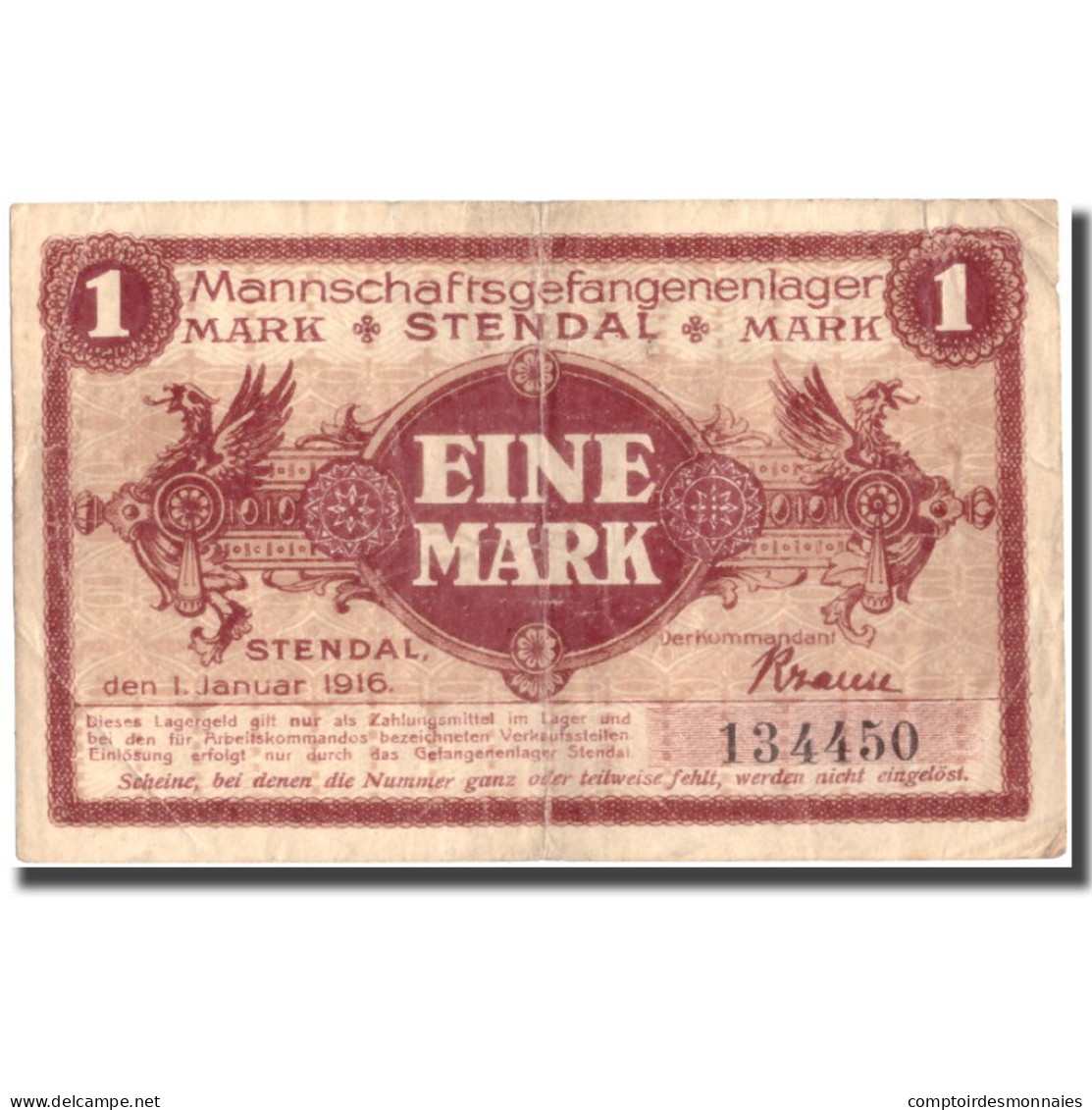 Billet, Allemagne, 1 Mark, 1916, 1916-01-01, TB+ - [ 8] Saarland