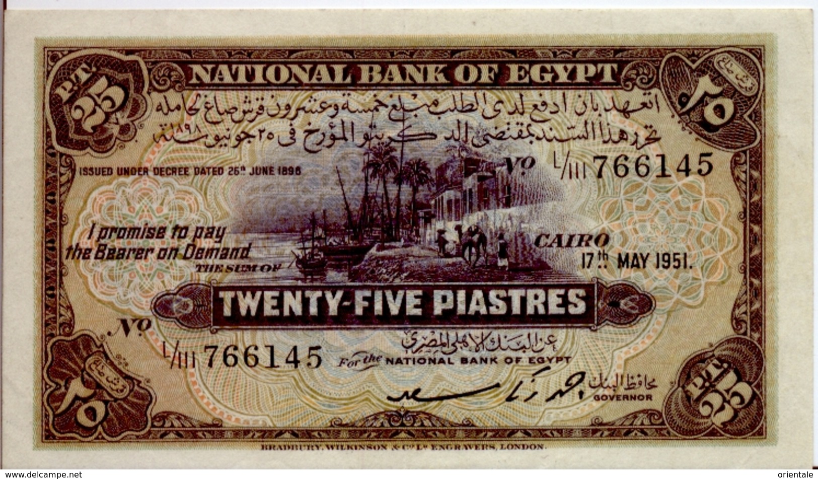 EGYPT  P. 10e 25 Ps 1951 VF - Aegypten