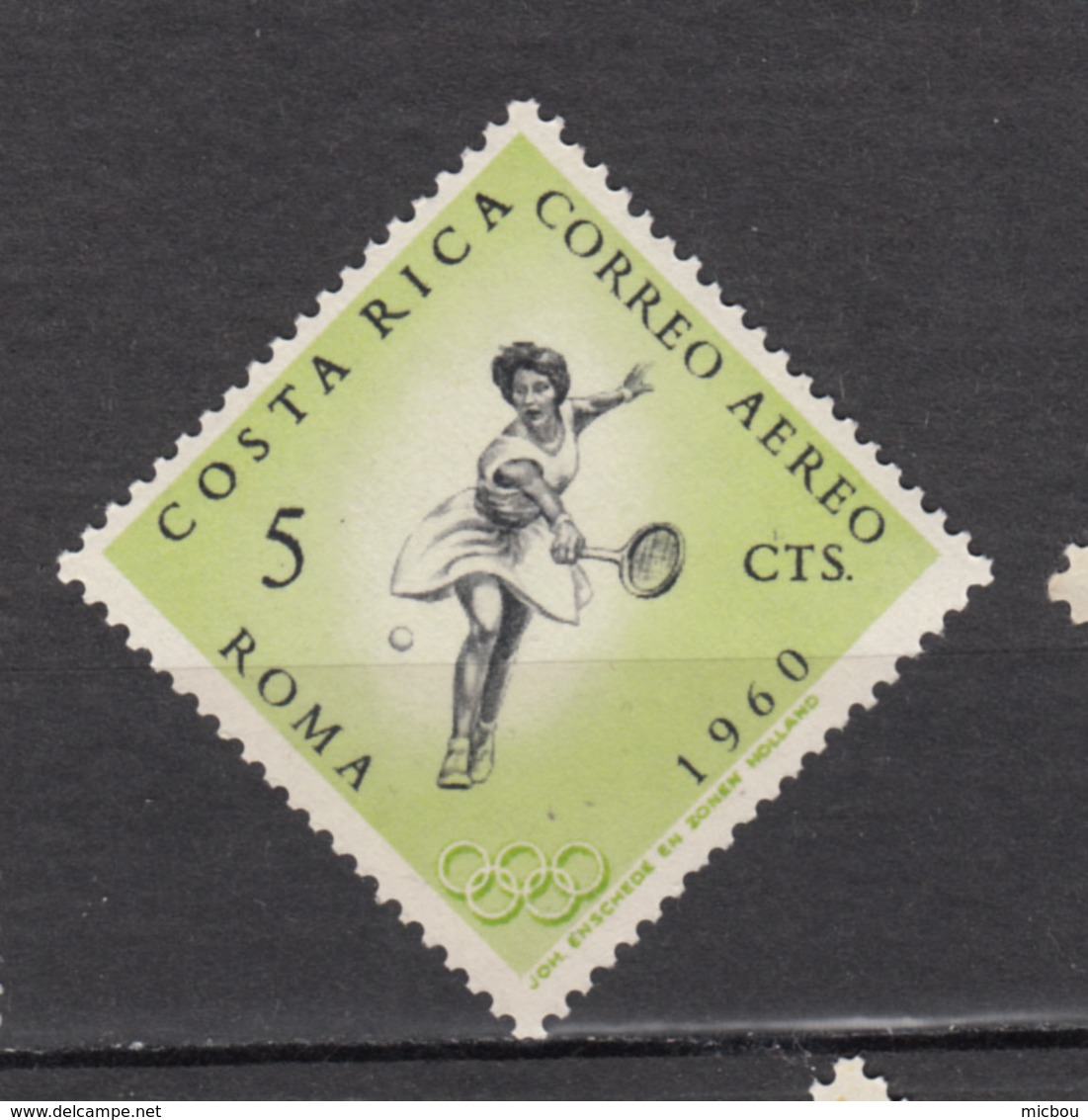 Costa Rica, Airmail, Jeux Olympiques De Rome, Roma Olympic Games, Tennis, Femme, Woman - Tennis