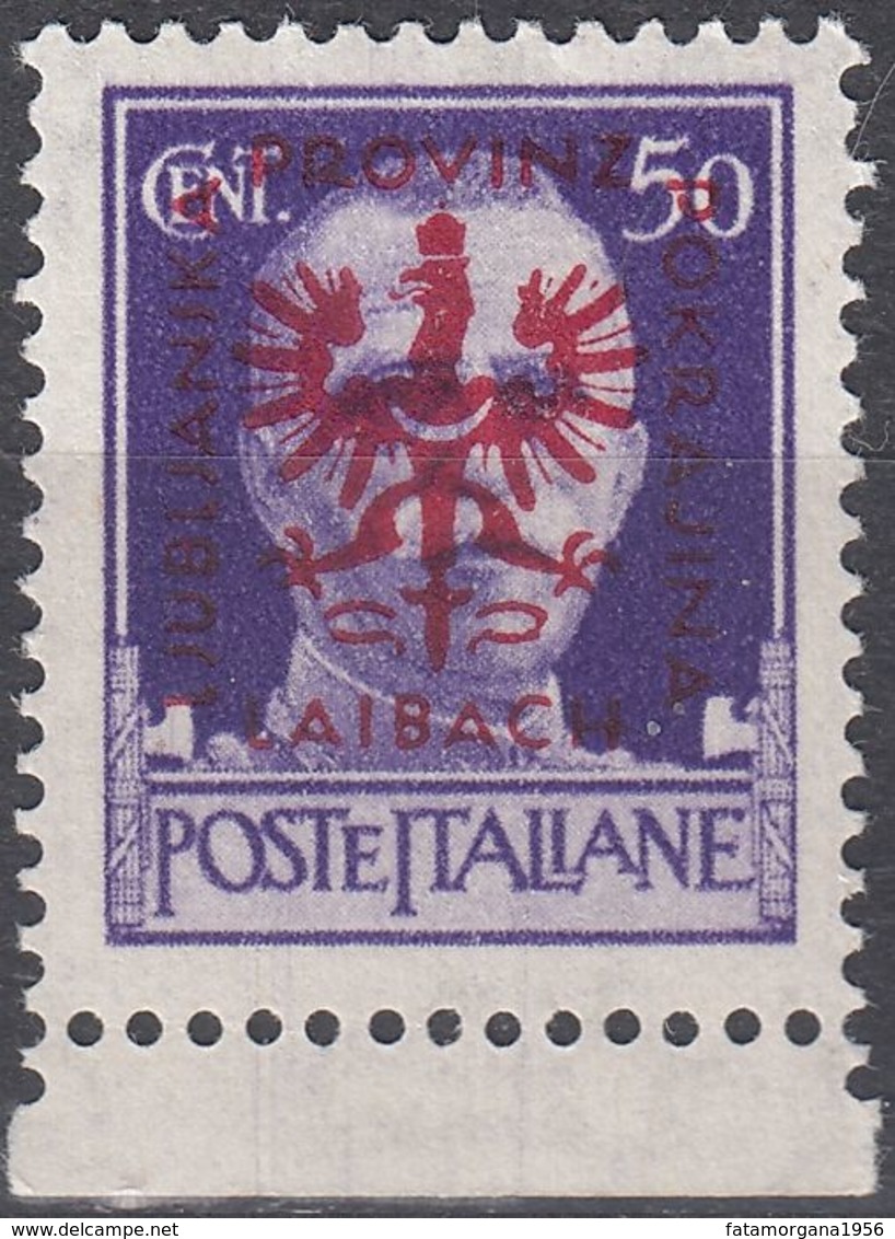 LUBIANA, OCCUPAZIONE TEDESCA - 1944 - 50 Centesimo Violetto Nuovo MNH; Unificato 8. - Deutsche Bes.: Lubiana