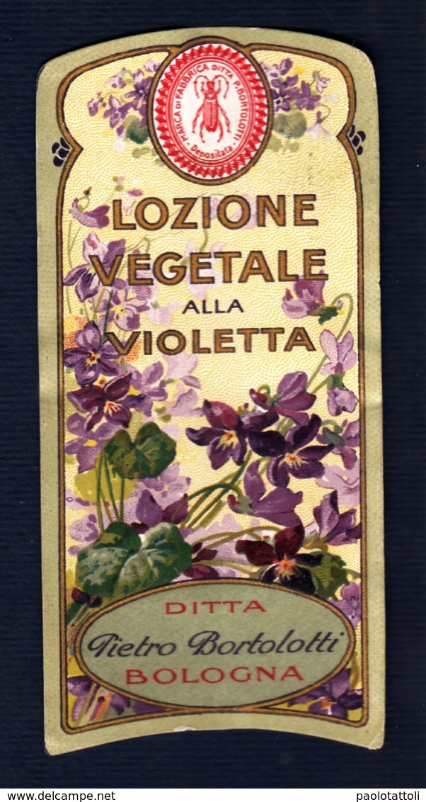 Label Brand New-etichetta Nuova-eitquette Neuf- Lozione Vegetale Alla Violetta , Pietro Bortolotti, Bologna. First 900's - Etiquettes