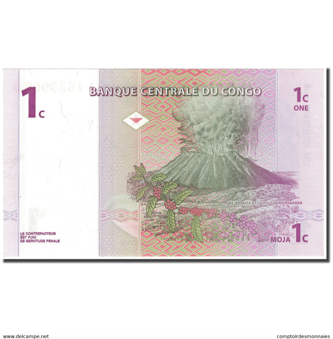 Billet, Congo Democratic Republic, 1 Centime, 1997-11-01, KM:80a, NEUF - République Du Congo (Congo-Brazzaville)