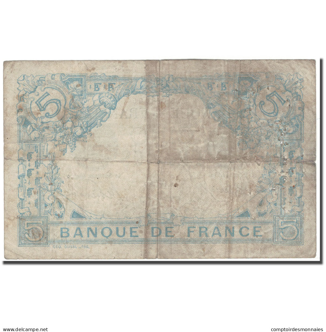 France, 5 Francs, 5 F 1912-1917 ''Bleu'', 1916-04-01, TB, Fayette:2.38, KM:70 - 5 F 1912-1917 ''Bleu''