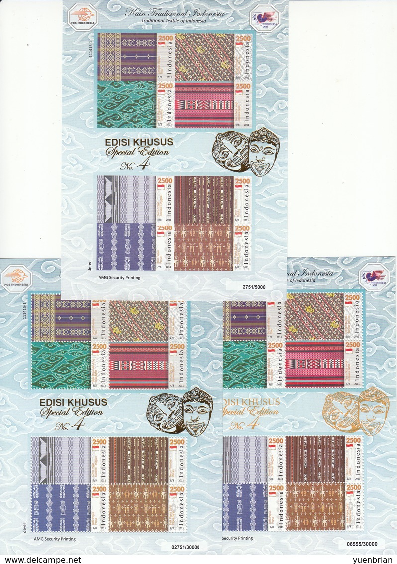 Indonesia 2011 3x Special M/S, MNH**, Low Starting Price - Indonesia