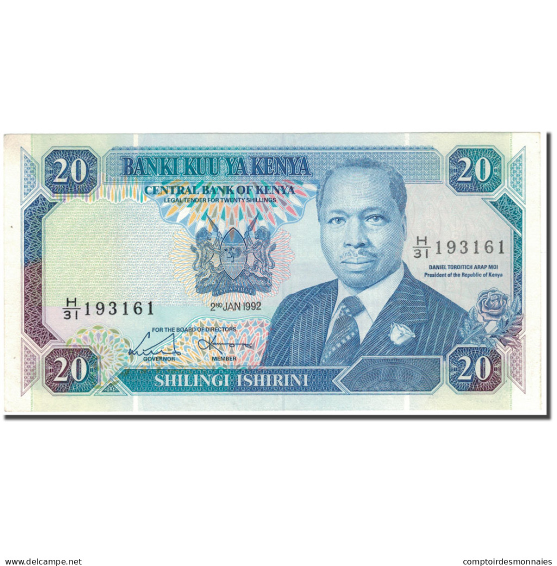 Billet, Kenya, 20 Shillings, 1992-01-02, KM:25e, NEUF - Kenya