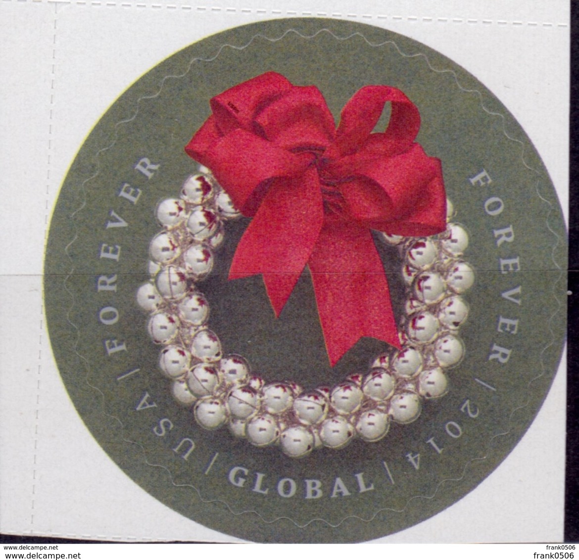 United States 2014, Christmas Silver Bells Wreath, Forever Global Mail, Mint Self Adhesive - Unused Stamps