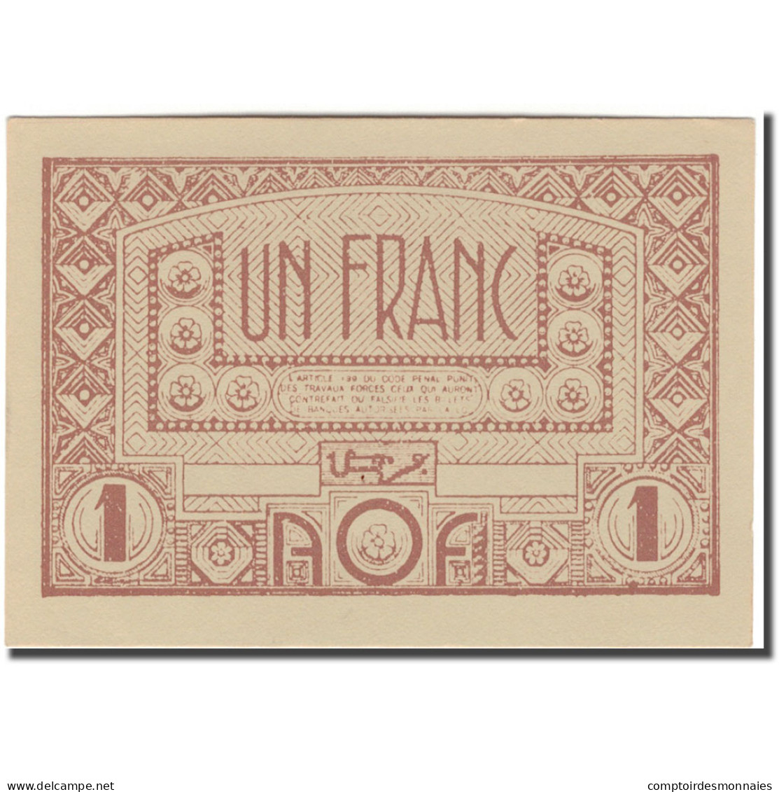 Billet, French West Africa, 1 Franc, KM:34b, NEUF - West-Afrikaanse Staten