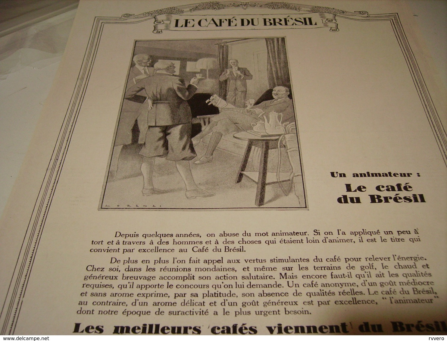 ANCIENNE PUBLICITE ANIMATEUR  CAFE BRESIL  1929 - Affiches