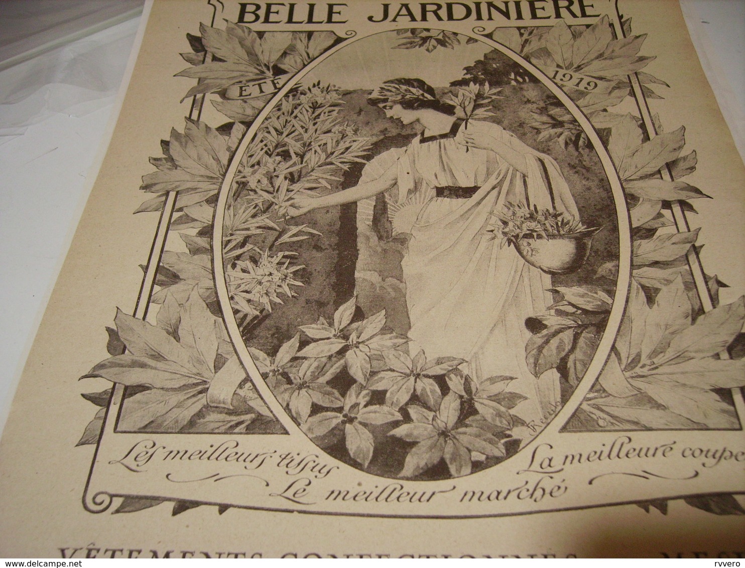 ANCIENNE PUBLICITE MAGASIN BELLE JARDINIERE 1919 - Otros & Sin Clasificación