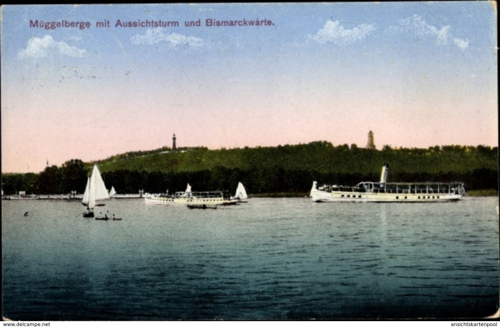 Cp Berlin Köpenick, Müggelberge, Aussichtsturm, Bismarckwarte, Salondampfer - Altri & Non Classificati