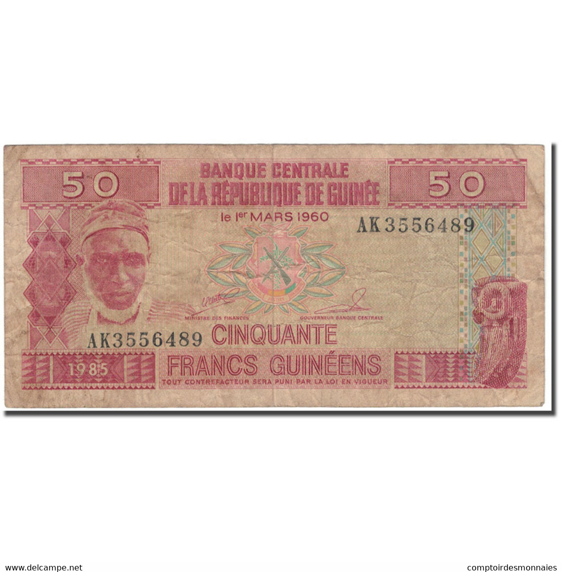 Billet, Guinea, 50 Francs, 1960-03-01, KM:29a, B+ - Guinée