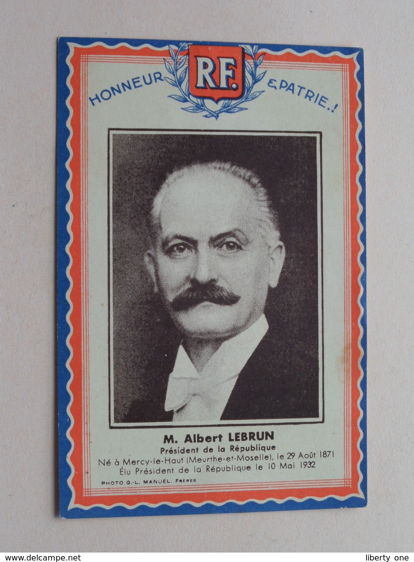 M. Albert LEBRUN Président De La République ( Photo G.-L. MANUEL Paris ) > Voir Photo Svp ! - Histoire