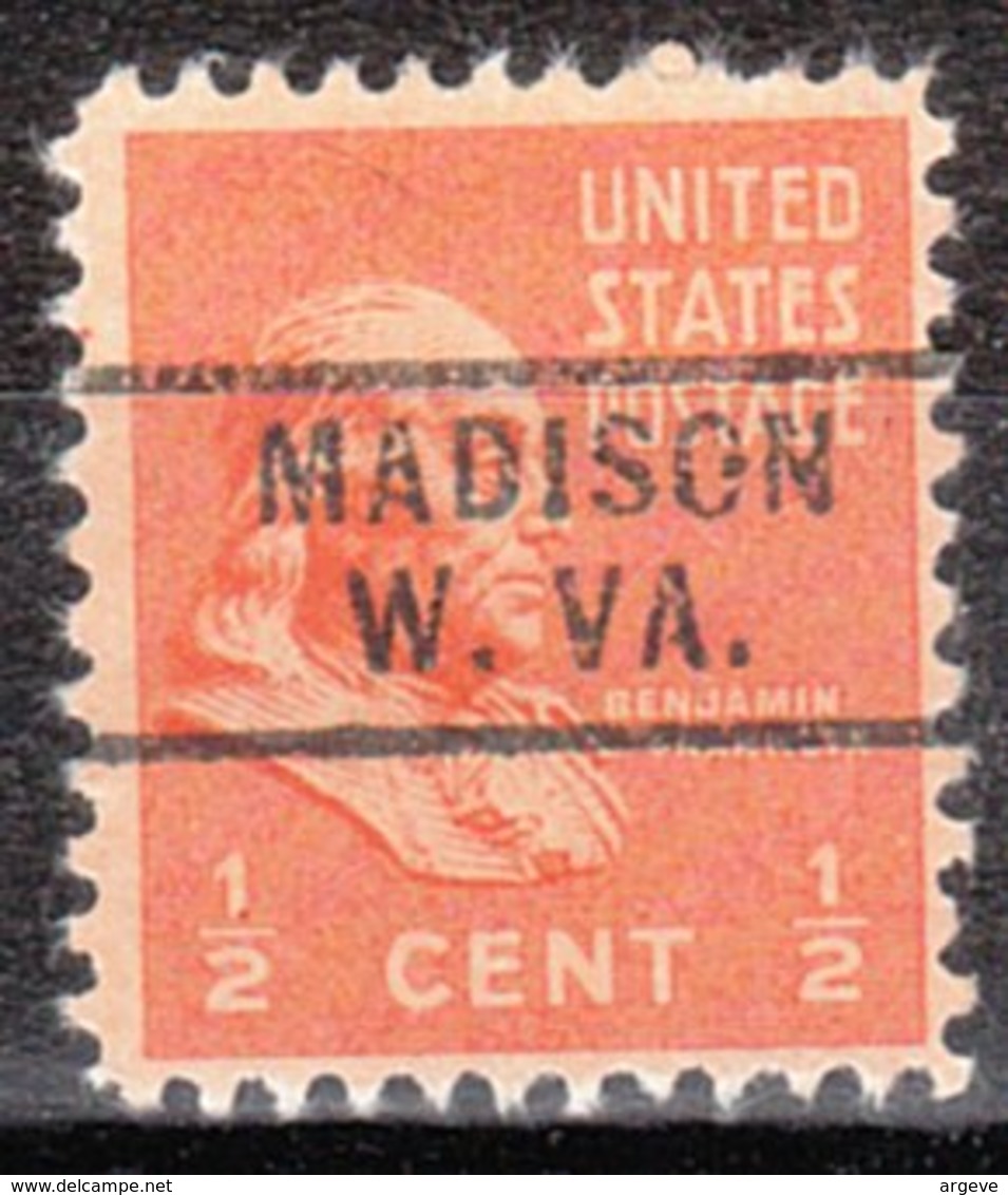 USA Precancel Vorausentwertung Preo, Locals West Virginia, Madison 729 - Preobliterati