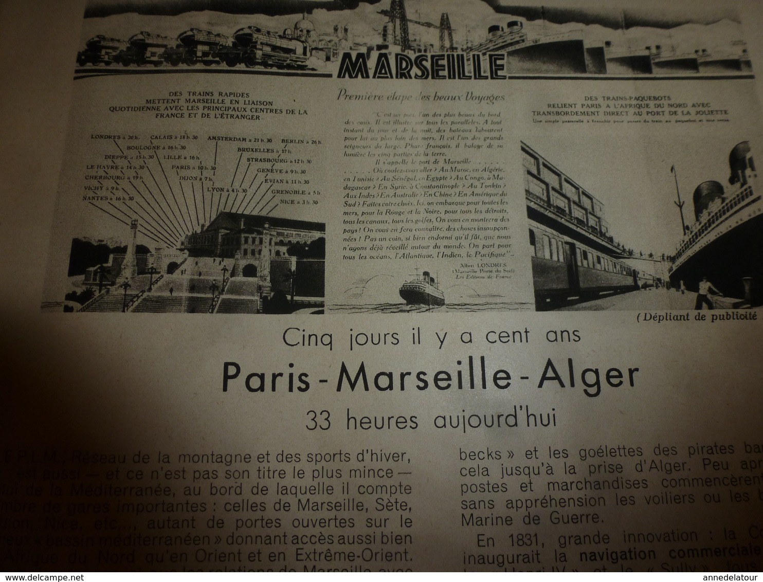 1945 Bulletin PLM : Monaco et son armée; Sur la route ferrée des Alpes; Arles; Toulon; etc