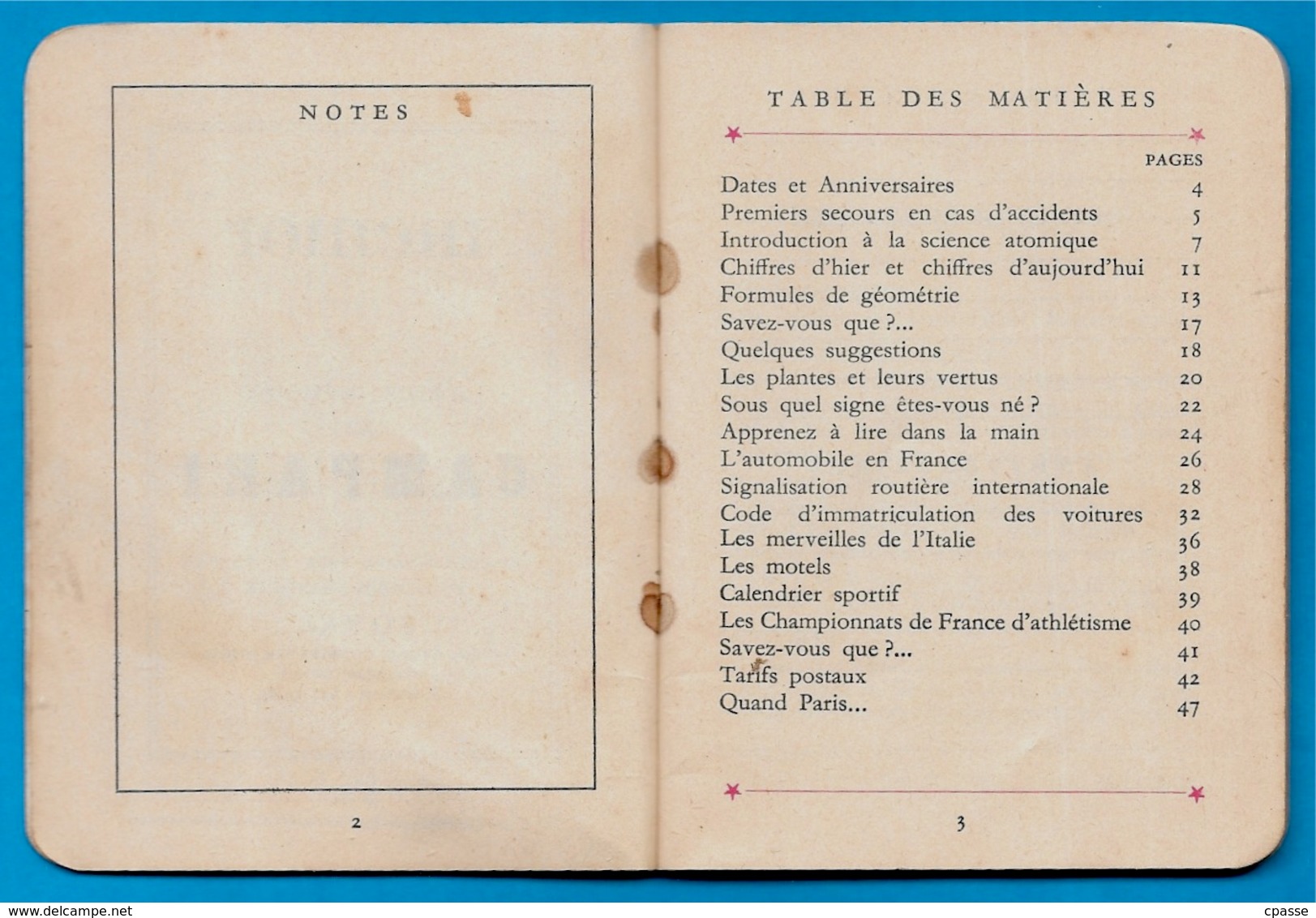En L'état Calendrier Publicitaire CAMPARI Memento "Memor" 1959 - Autres & Non Classés