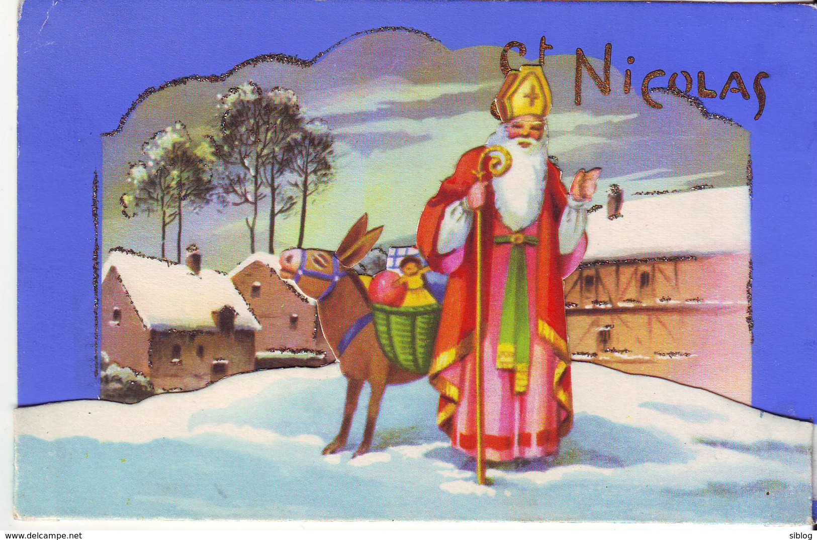 CPSM - Fantaisie à Système - SAINT NICOLAS ((avec Brillant) - Sinterklaas