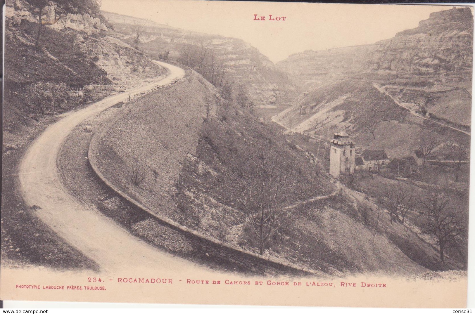 CPA - 234. ROCAMADOUR - Route De Cahors Et Gorge De L'Adour Rive Droite - Rocamadour