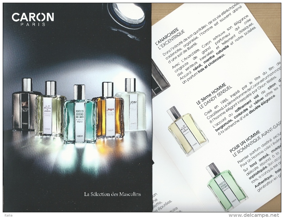 Carte Promo Double LA SELECTION DES MASCULINS * PARFUMS CARON * 15 X 21 Cm - Modern (from 1961)