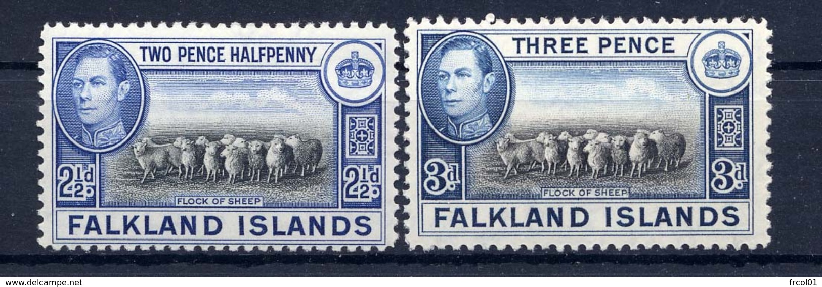 Falkland, Yvert 81&81A, SG 151&153, Scott 87&87A, MNH - Falkland