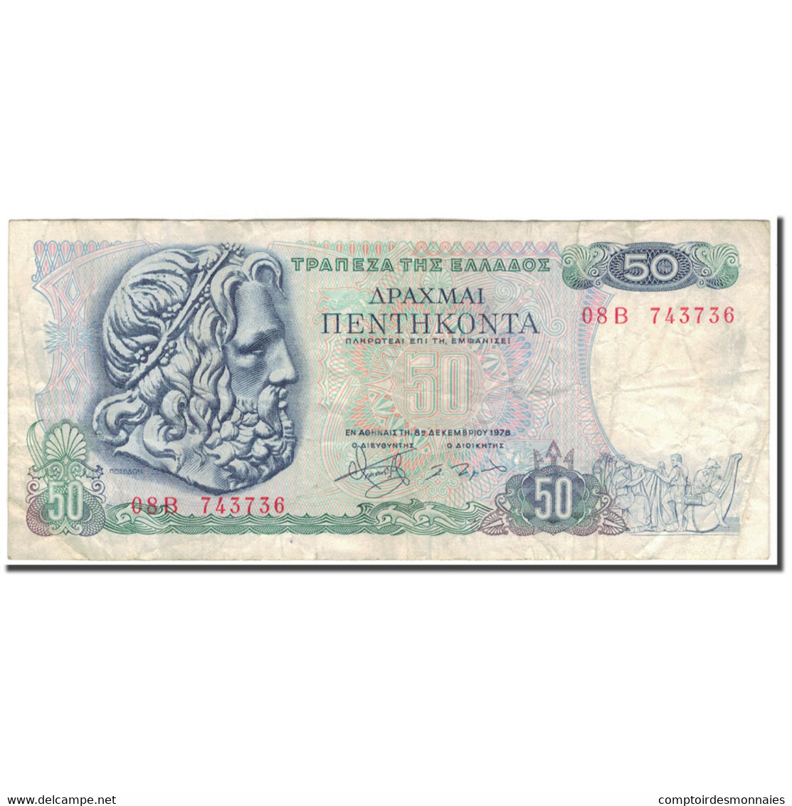 Billet, Grèce, 50 Drachmai, 1978-12-08, KM:199a, B+ - Grèce