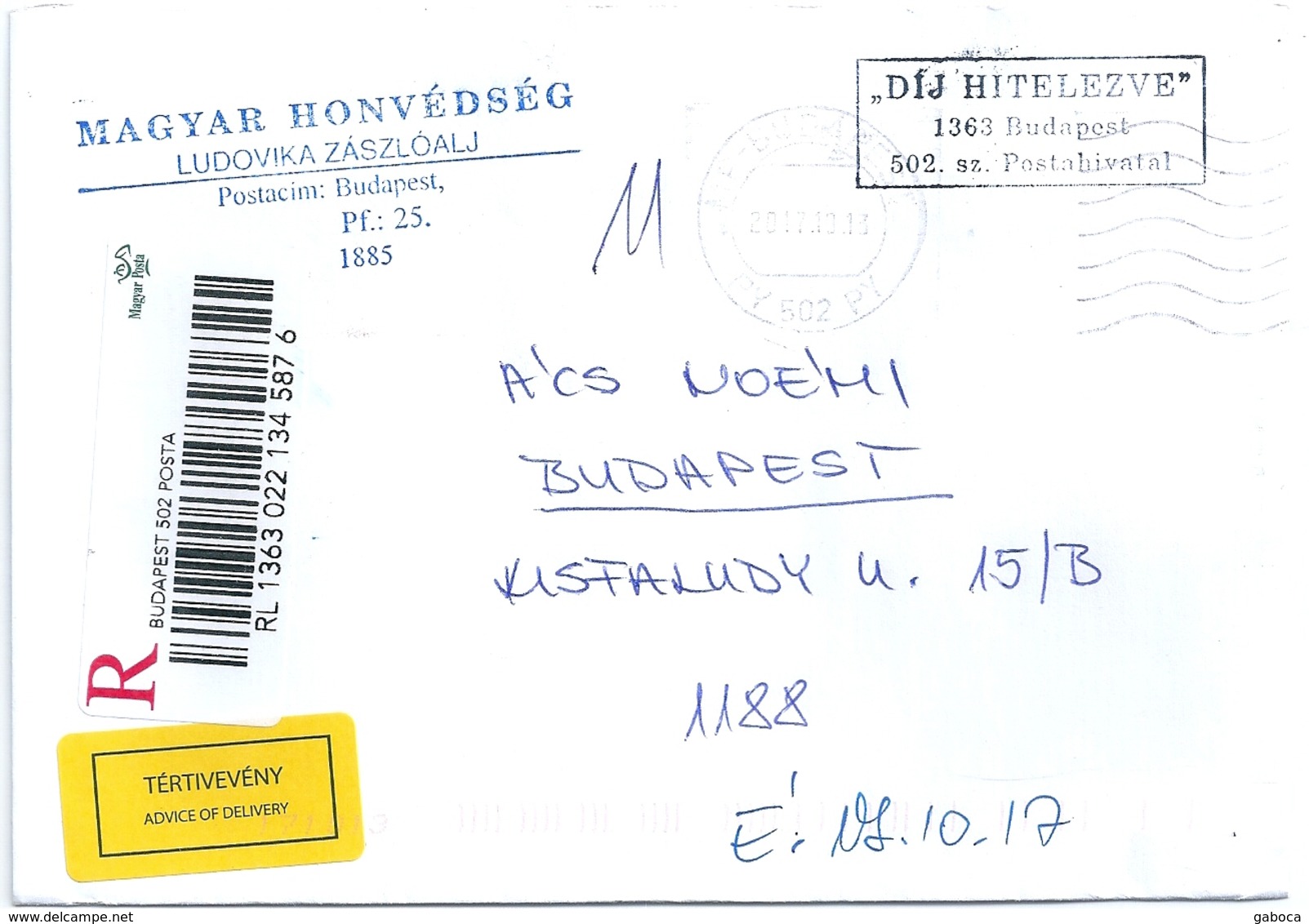 B2483 Hungary Philately Postal History Taxe Percue Registered+Registered Delivery - Cartas & Documentos