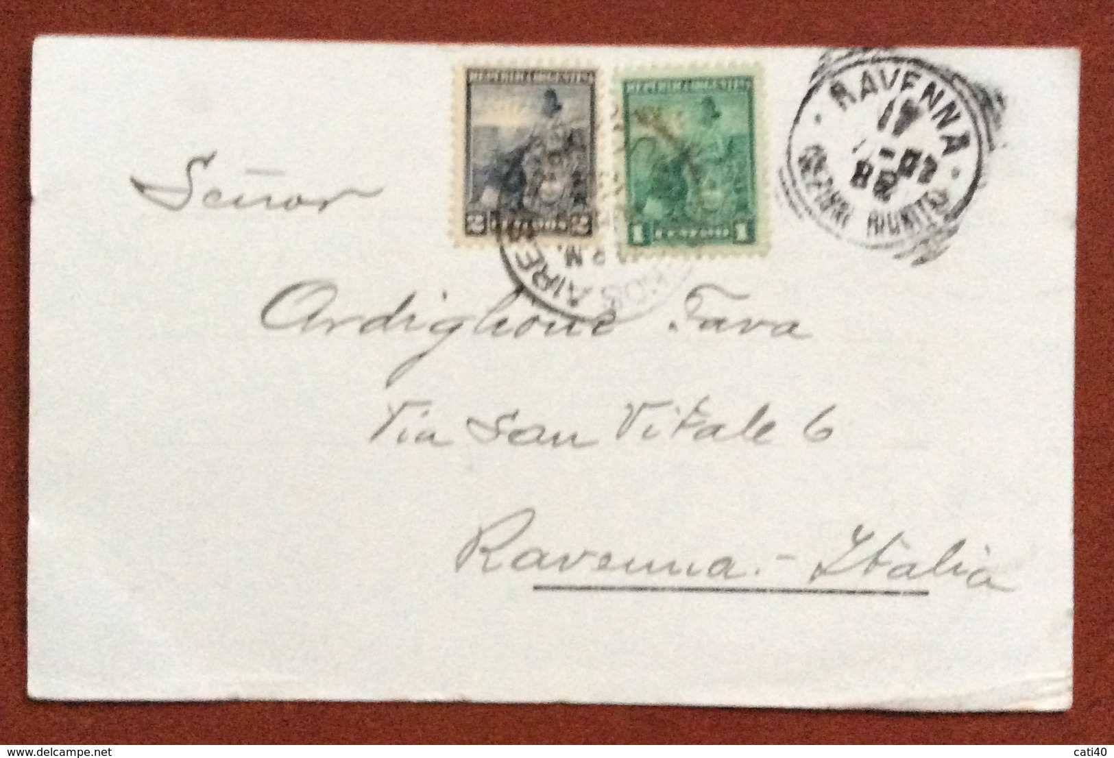 RECUERDO DE LA PLATA MUNICIPALIDAD DE LA PLATA   FROM BUENOS AIRES   TO RAVENNA ITALY   12/7/1902 - Argentina