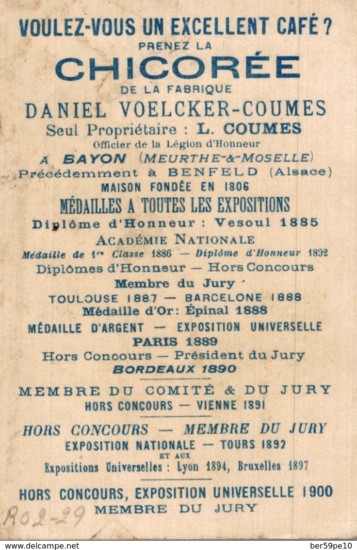 CHROMO CHICOREE D'ALSACE DANIEL VOELKER-COUMES BAYON  LA POSTE EN PERSE - Autres & Non Classés