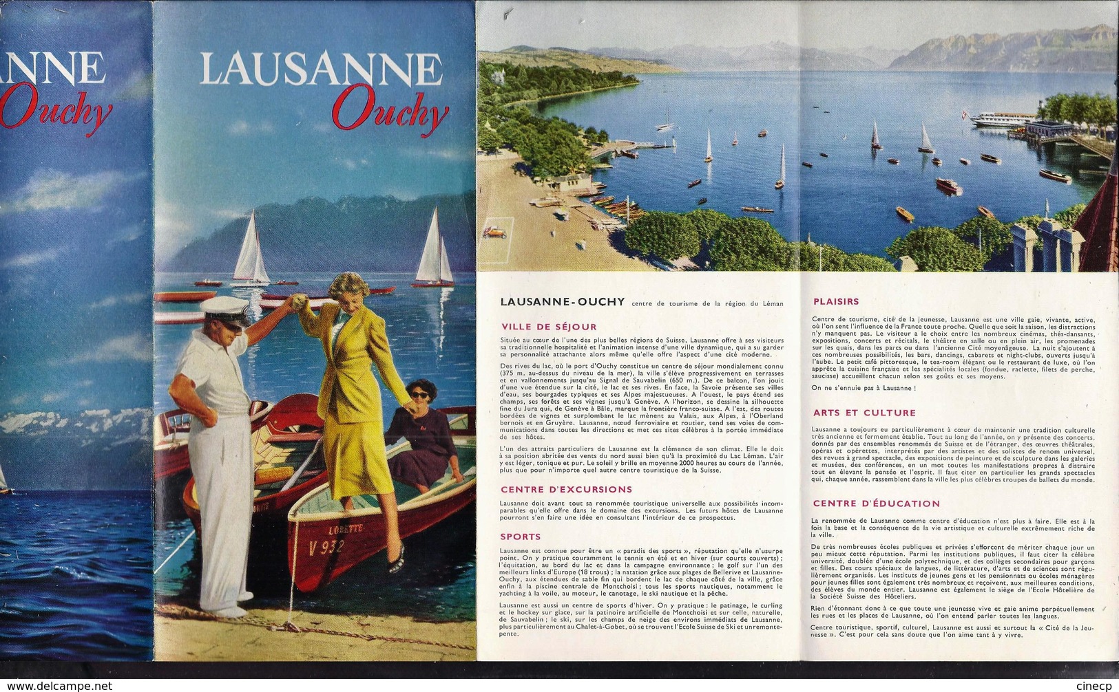 Dépliant Touristique Ancien SUISSE LAUSANNE OUCHY ILLUSTRE Lac Léman Femme Pin-up - Dépliants Touristiques