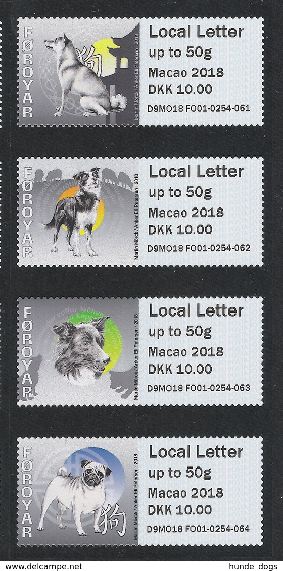 Faroe-Islands ATM Dänemark-Färöer Macao 2018 MNH ** Hunde Dogs - Färöer Inseln