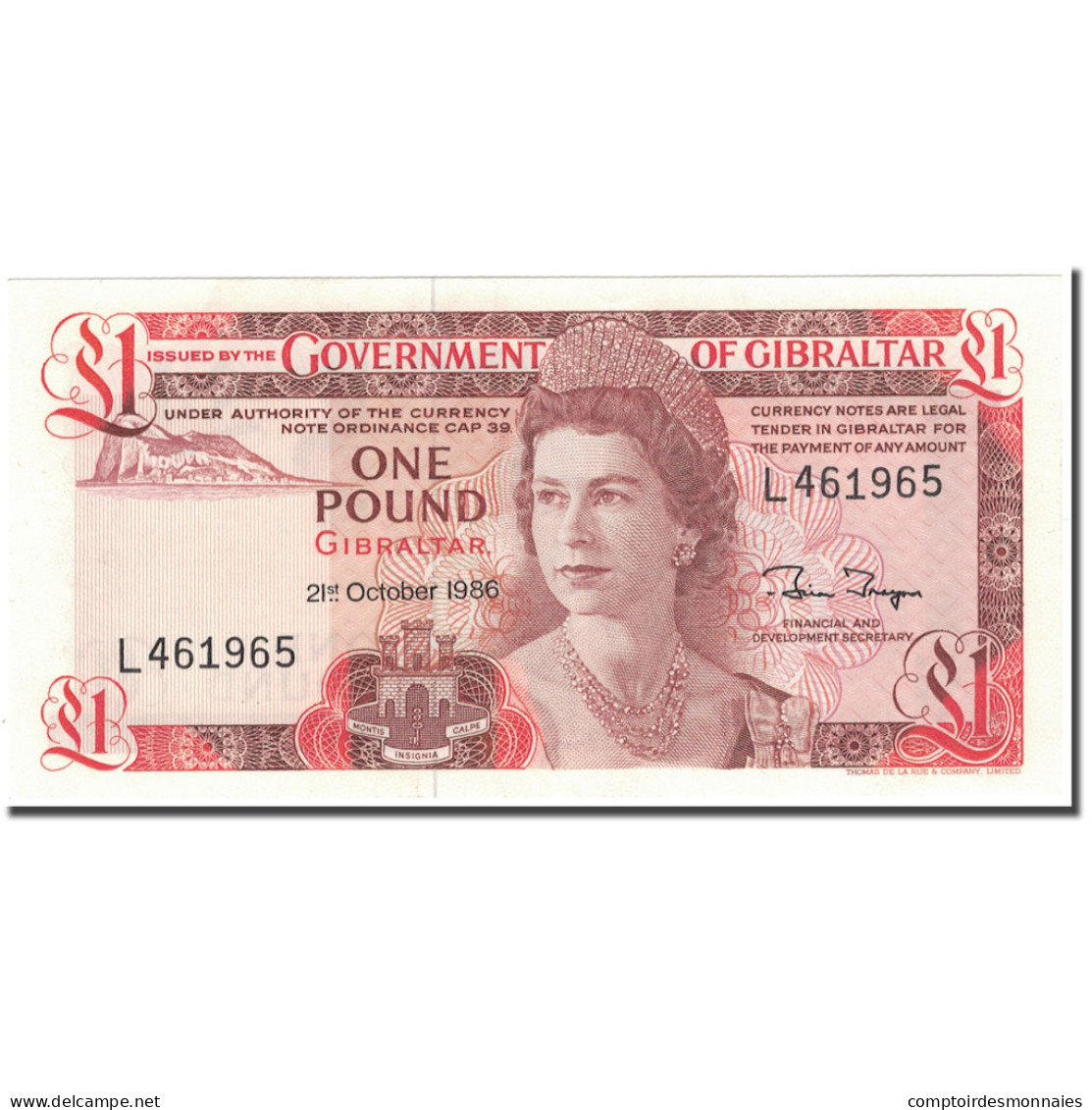 Billet, Gibraltar, 1 Pound, 1986-10-21, KM:20d, NEUF - Gibraltar