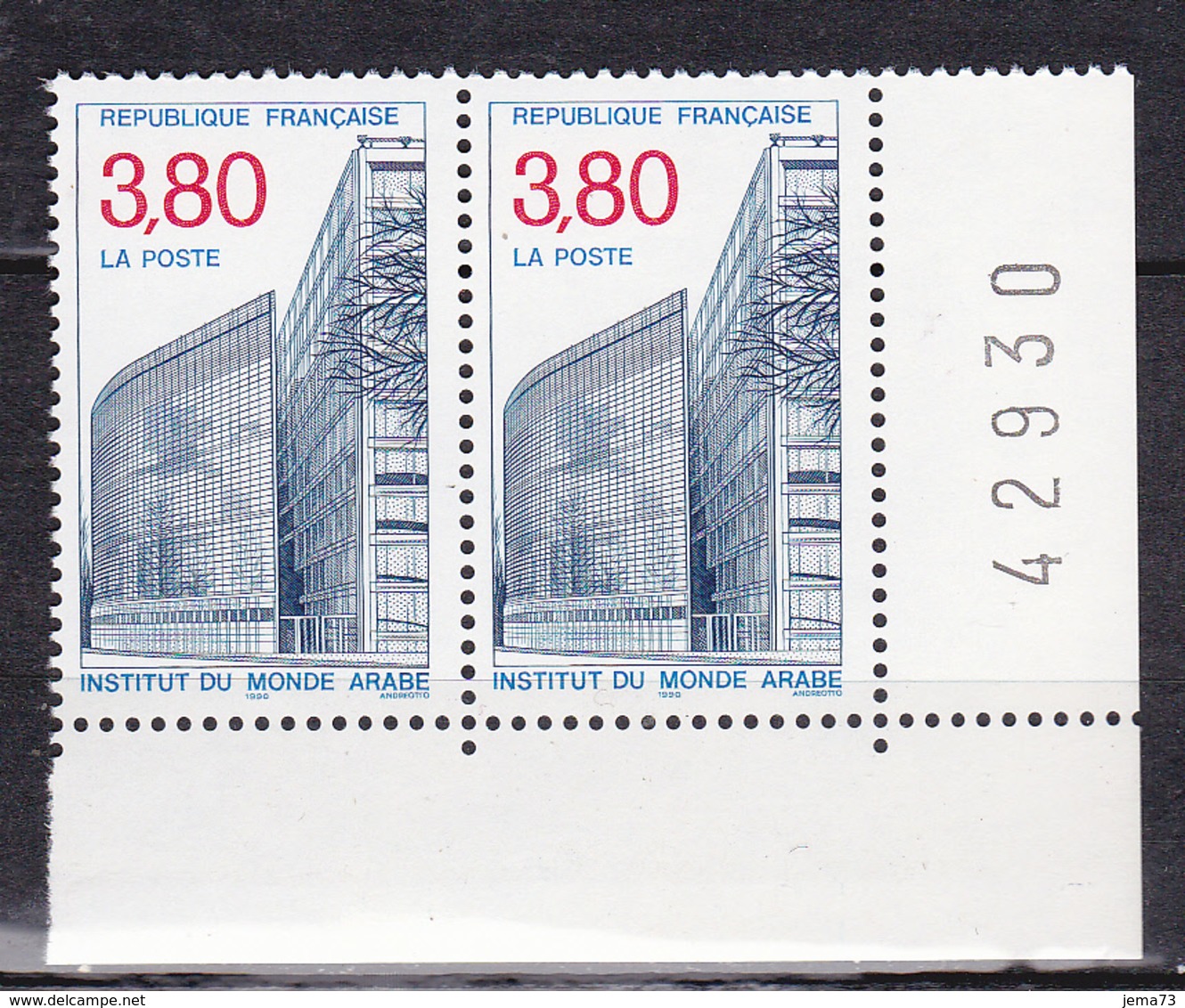 N° 2645 L'Institut Du Monde Arabe :Une Paire De 2 Timbres Neuf Impeccable - Unused Stamps