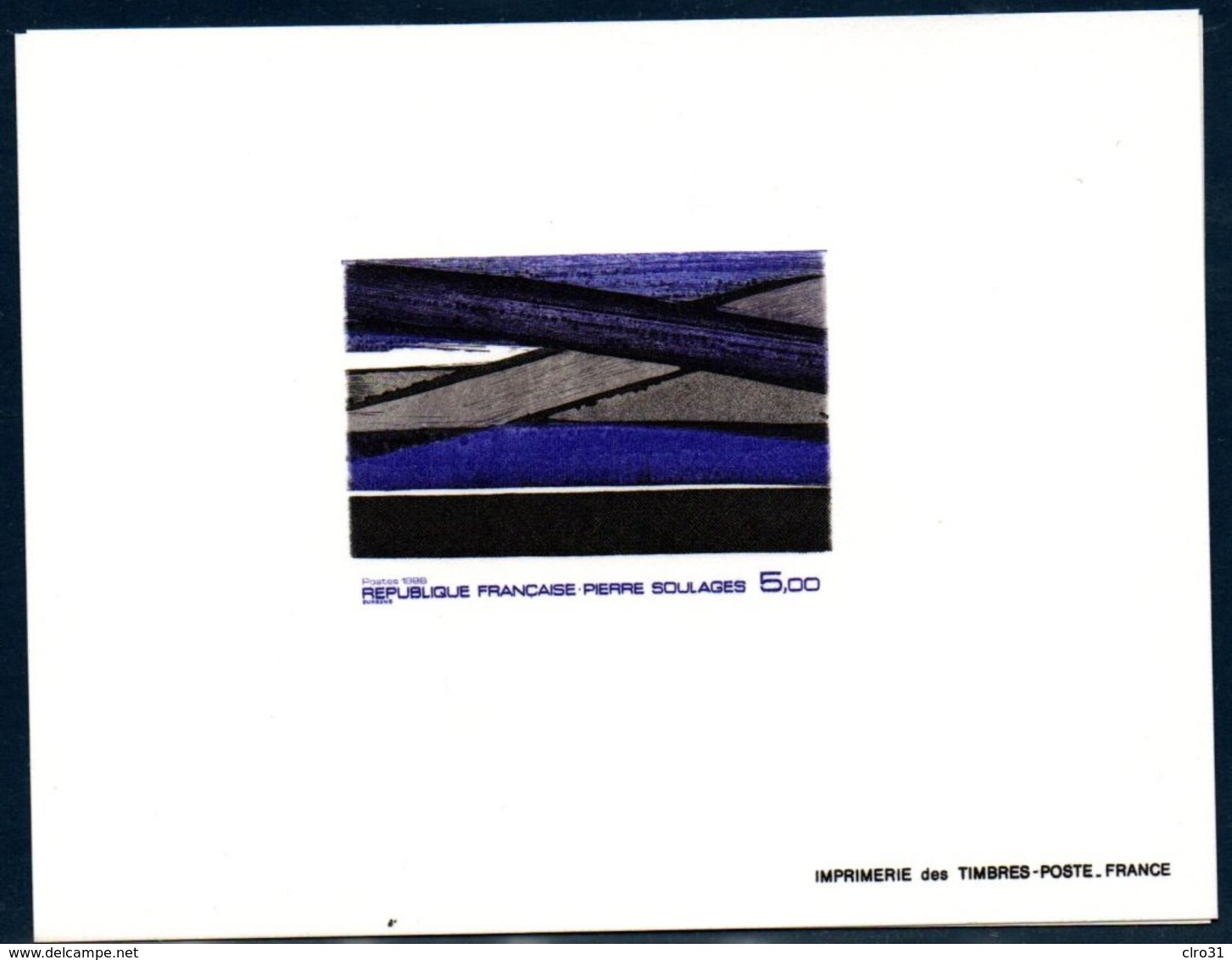 FR EDL 1986   Épreuve De Luxe   Du   N°  YT 2448   Oeuvre De Pierre Soulages - Luxury Proofs