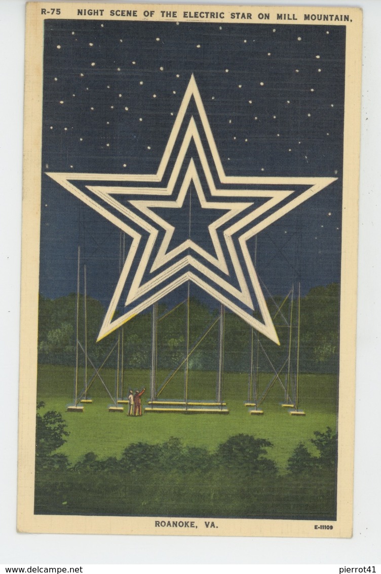 U.S.A - VIRGINIA - ROANOKE - Night Scene Of The Electric Star On Mill Mountain - Autres & Non Classés