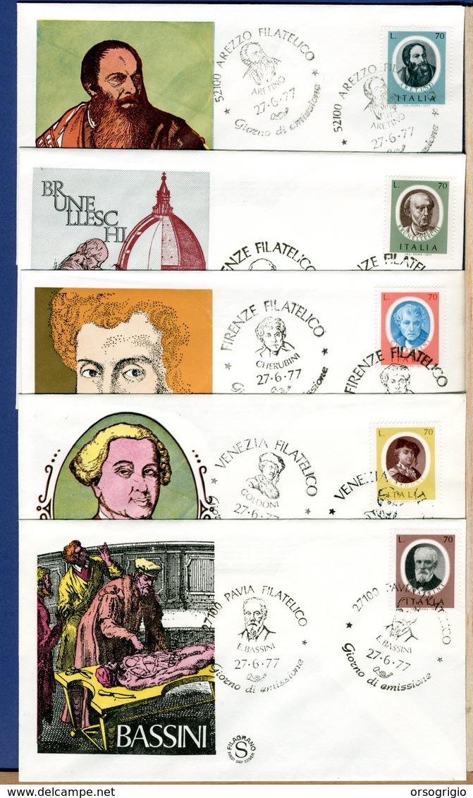 ITALIA - 1977 - FDC  FILAGRANO  -  UOMINI ILLUSTRI - FDC