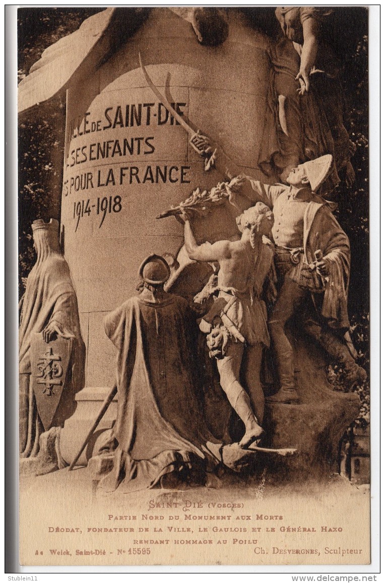 Saint-Dié (Vosges) Monument Commémoratif, 1914-1918     LES 5 CARTES - Saint Die